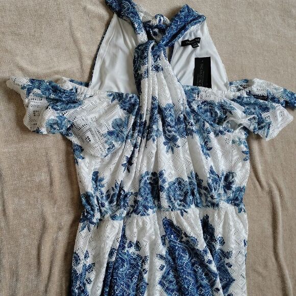 Lane Bryant Floral Crochet Halter A-Line Maxi Dress Size 14/16 NWT - Picture 6 of 9